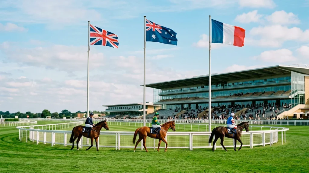 World map showing international horse racing levy comparison