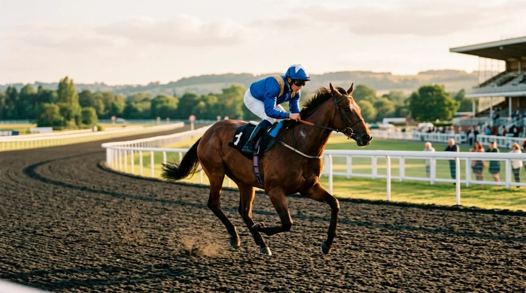 Filly racing on Polytrack surface at Lingfield Oaks Trial