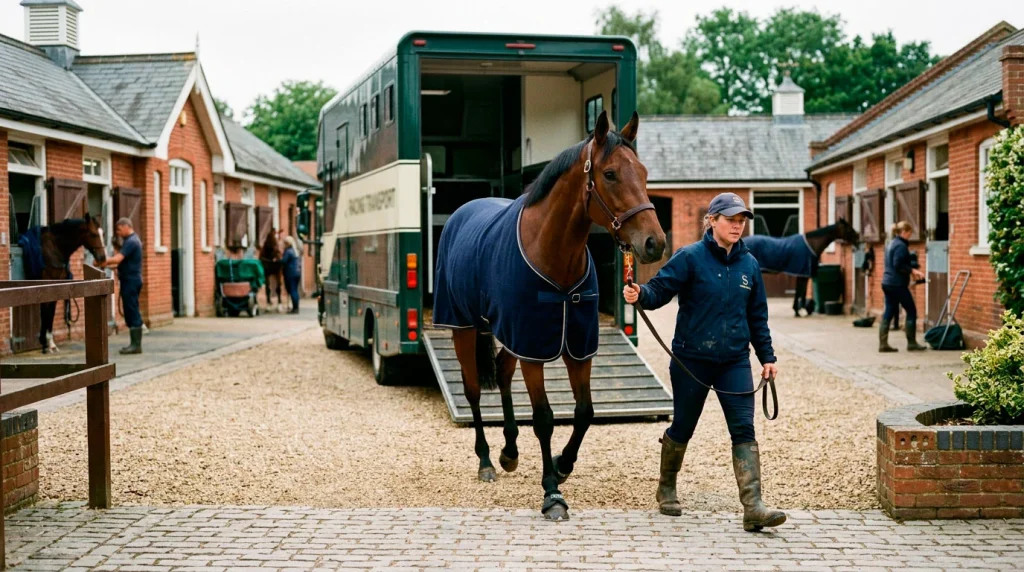 International thoroughbred fillies arriving for Epsom Oaks