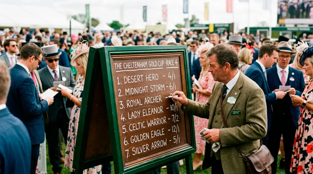 Racing odds board showing Epsom Oaks market movements